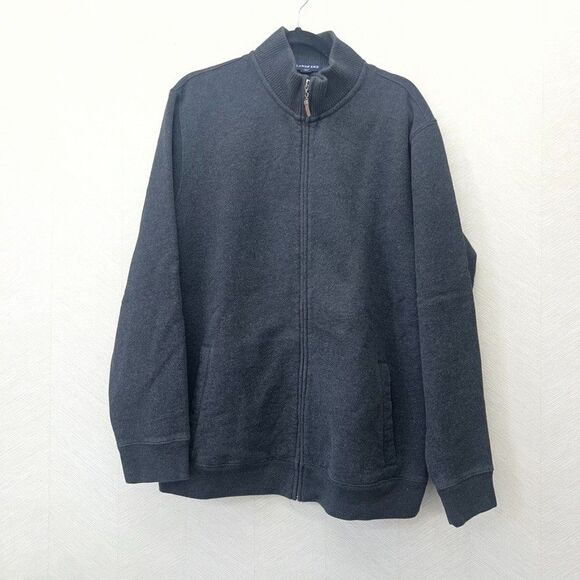 Land End Long Sleeve Pockets Outdoor Dark Gray Fleece Zip Up Jacket Mens Size L - Picture 4 of 11